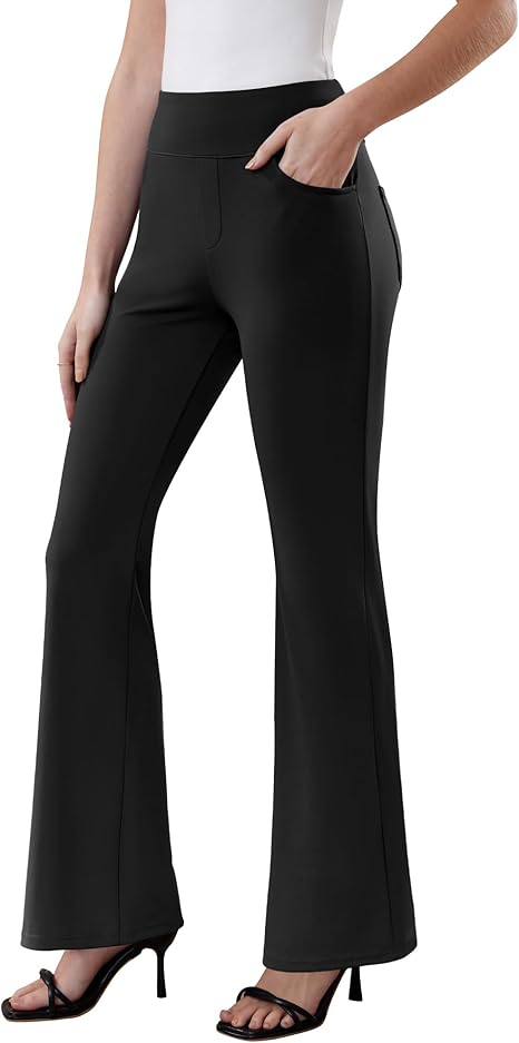 High-Stretch Slim Fit Flared Pants | High-Waist Sculpting Design • Sleek & Versatile Workwear