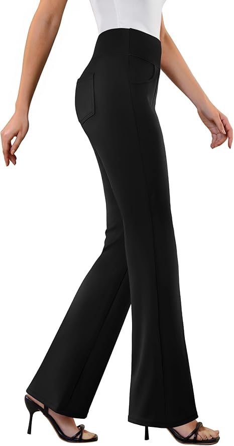 High-Stretch Slim Fit Flared Pants | High-Waist Sculpting Design • Sleek & Versatile Workwear