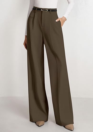 Elegant High-Waist Wide-Leg Trousers | Structured Silhouette · Flowy Draping · Office-Chic Essential