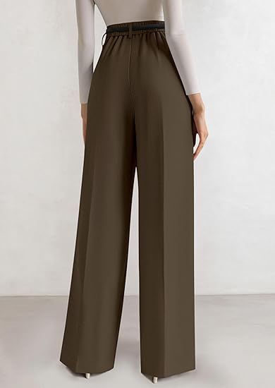 Elegant High-Waist Wide-Leg Trousers | Structured Silhouette · Flowy Draping · Office-Chic Essential