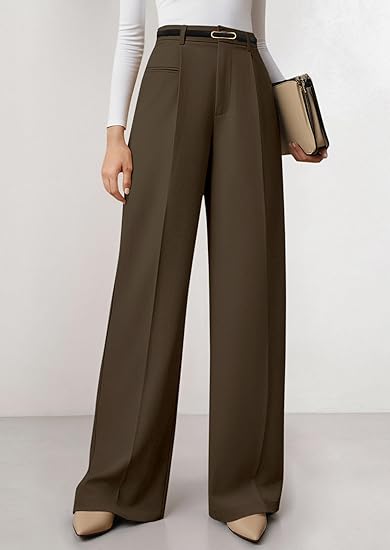 Elegant High-Waist Wide-Leg Trousers | Structured Silhouette · Flowy Draping · Office-Chic Essential