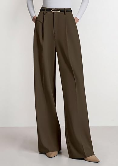 Elegant High-Waist Wide-Leg Trousers | Structured Silhouette · Flowy Draping · Office-Chic Essential