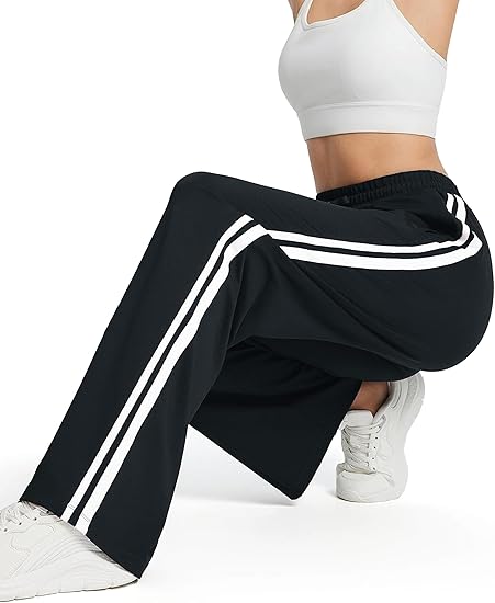 Casual Athletic Wide-Leg Track Pants | Elastic Drawstring Waist · Smooth Drape Fabric · Lightweight & Quick-Dry