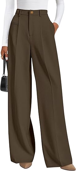 Elegant High-Waist Wide-Leg Trousers | Structured Silhouette · Flowy Draping · Office-Chic Essential